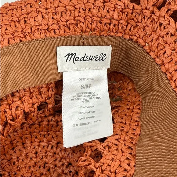 Madewell Hat Wm Small/Medium Paper Woven Sun Hat - Picture 7 of 9